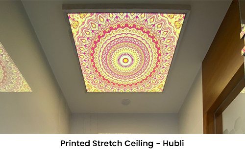 Pooja room printed stretch ceiling Hubli